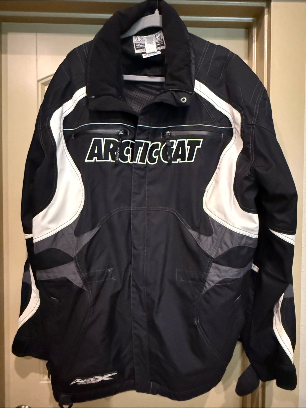 Arctic Cat Men's Black Snowmobile Jacket with White Accents